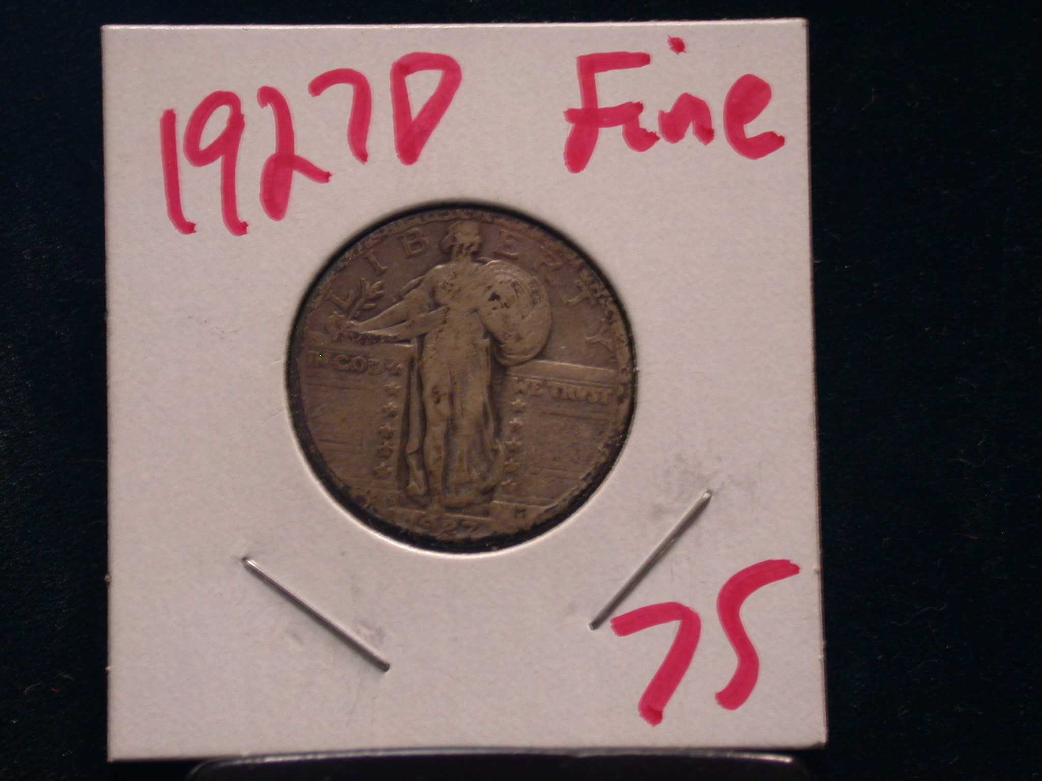 1927 D Standing Liberty Quarter in Fine! - Click Image to Close